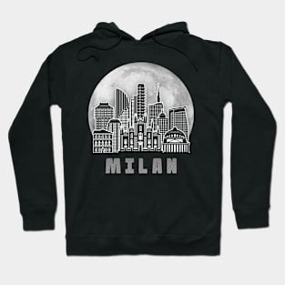 Milan Italy Skyline Full Moon Hoodie